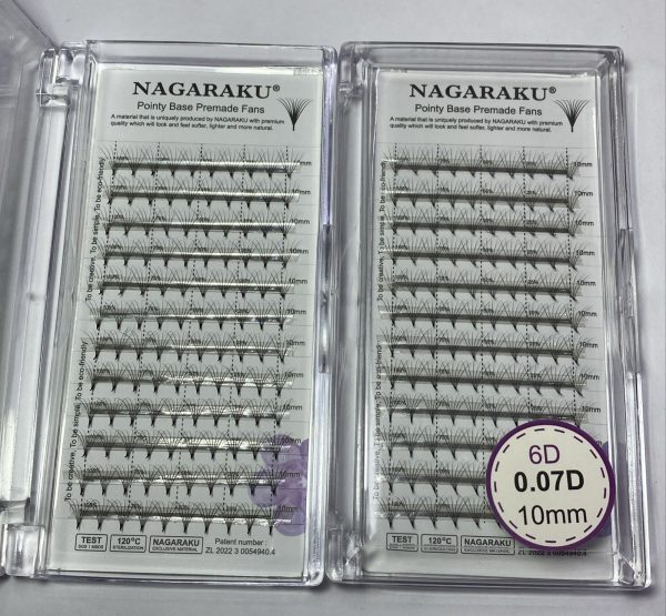 Blíster de pestañas 0.07 curva D Nagaraku grosor 10mm 6D