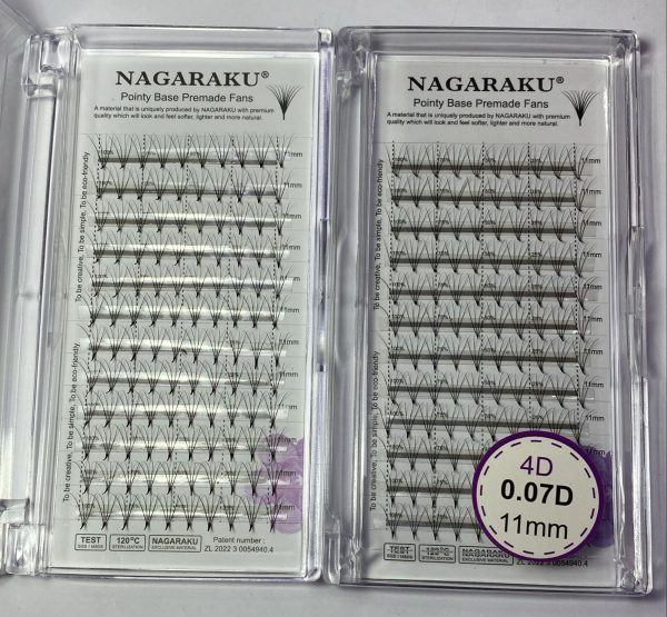Blíster de pestañas 0.07 curva D Nagaraku grosor 11mm 4D
