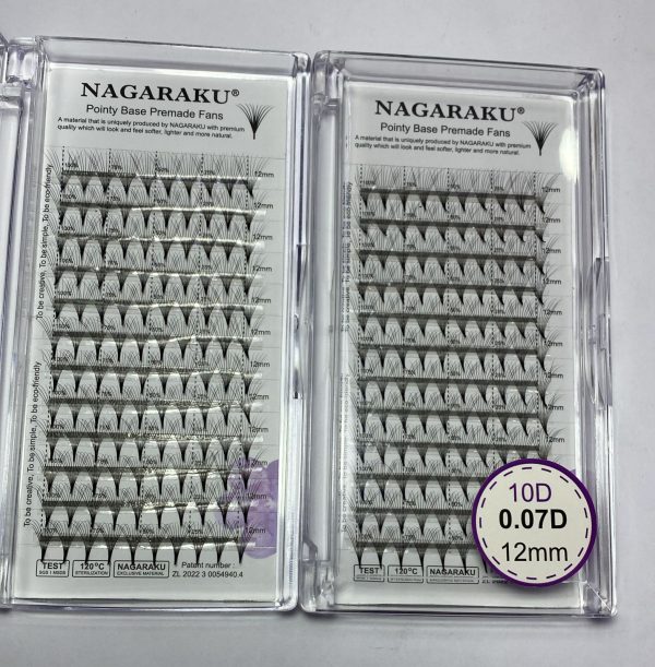 Blíster de pestañas 0.07 curva D Nagaraku grosor 12mm 10D