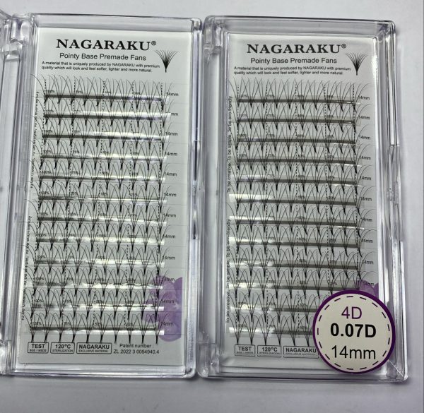Blíster de pestañas 0.07 curva D Nagaraku grosor 14mm 4D
