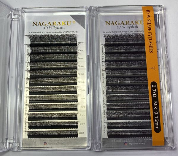 Blíster de pestañas curva D Nagaraku Mix 0.07 4D