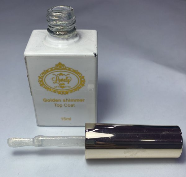Golden Shimmer Top Coat Lovely Nails 15ml