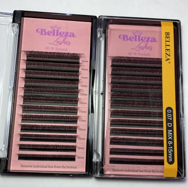 Blíster de pestañas 0.07 curva D Belleza Mix negras 4D