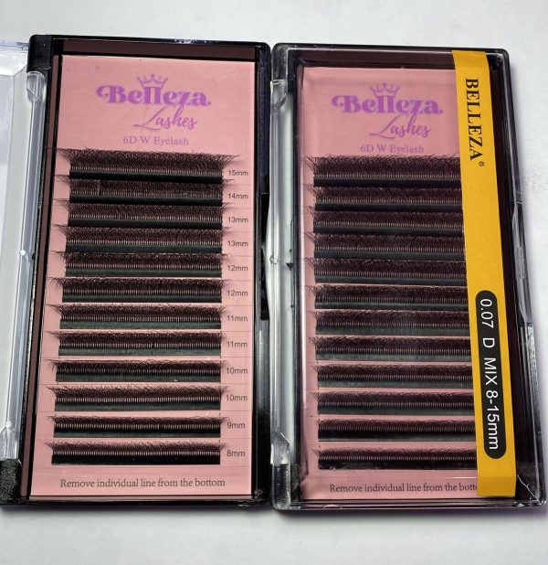 Blíster de pestañas 0.07 curva D Belleza Mix negras 6D