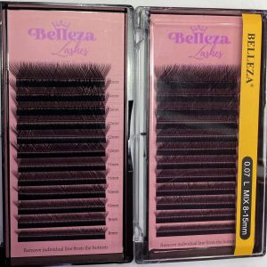 Blíster de pestañas 0.07 curva L Belleza Mix negras