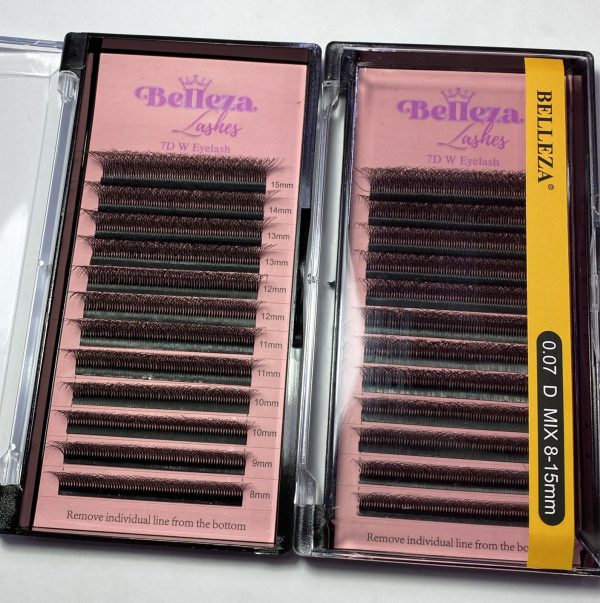 Blíster de pestañas 0.07 curva D Belleza Mix negras 7D