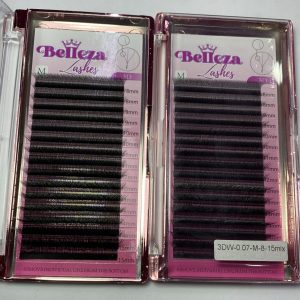 Blíster de pestañas 0.07 curva M Belleza Mix negras 3D