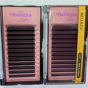 Blíster de pestañas 0.07 curva L Belleza Mix negras 3D
