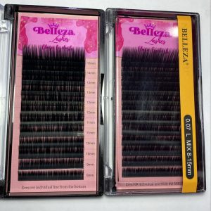 Blíster de pestañas 0.07 curva L Belleza Mix negras
