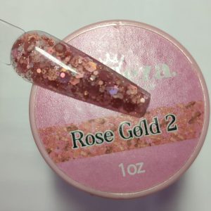Acrílico rose gold 2 Belleza Nails 1 onza