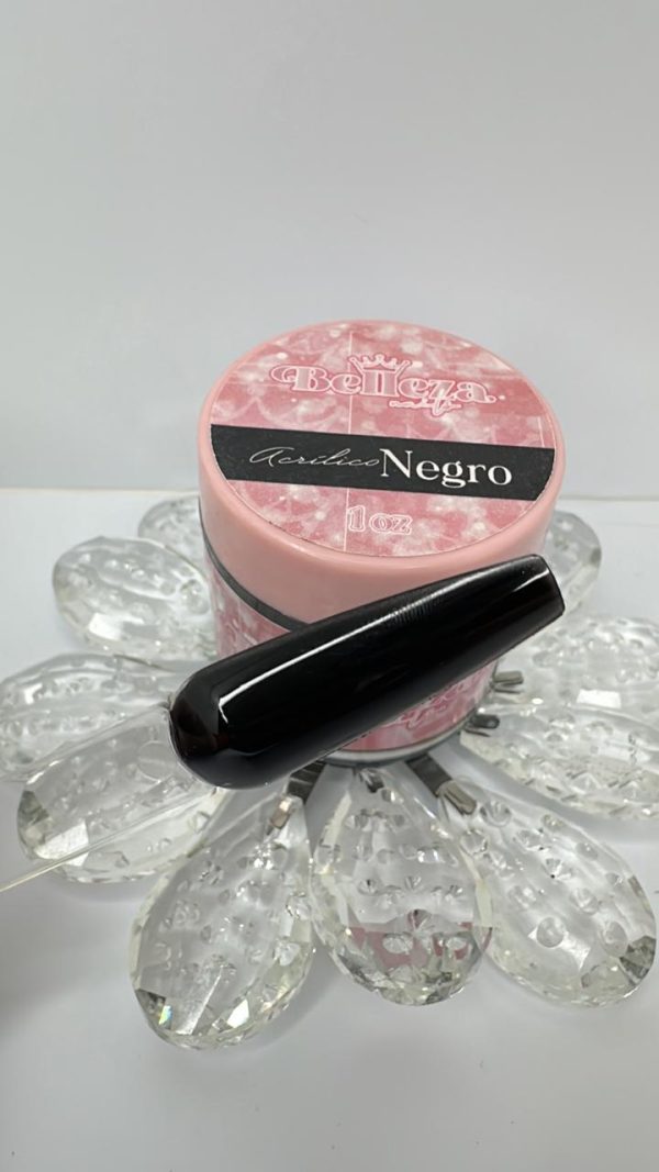 Acrílico negro Belleza Nails 1 onza