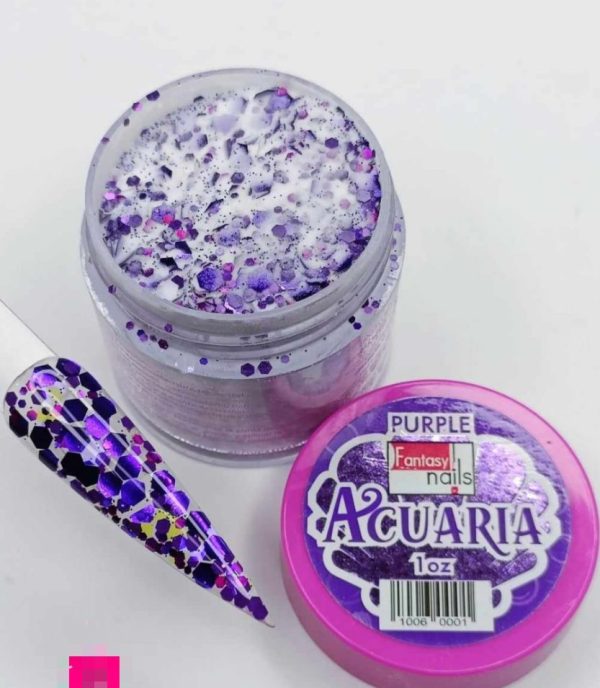 Acrílico acuaria purple Fantasy Nails 1 onza