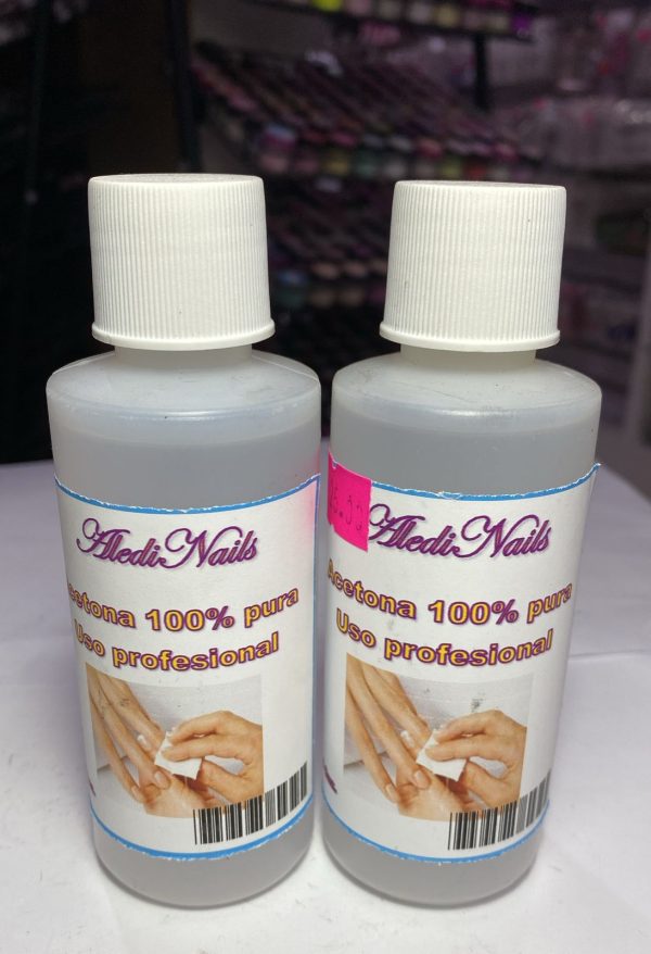 Acetona 100% pura Aledi Nails 4onz.