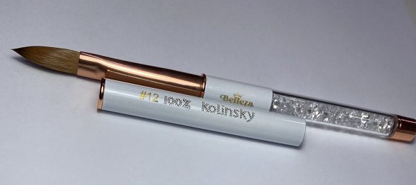 Pincel kolinsky #12 blanco con cristal Belleza Nails
