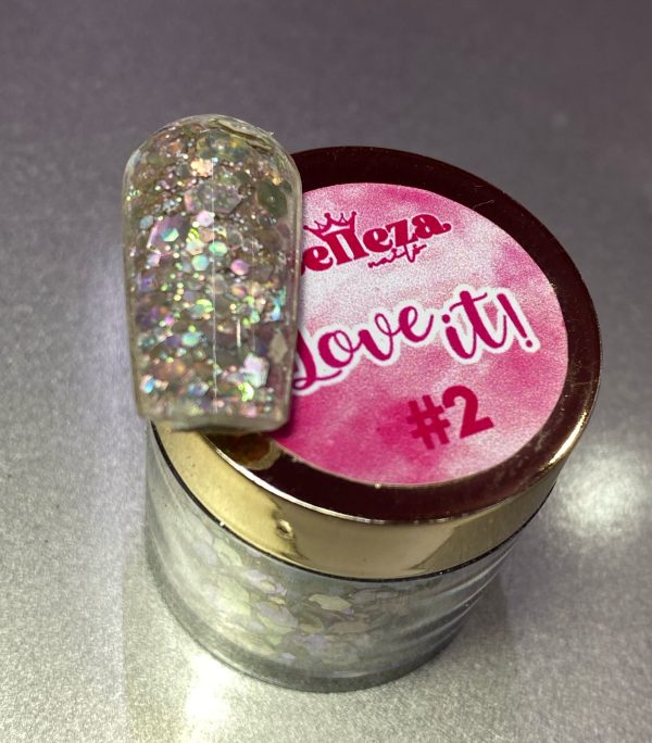 Acrílico Glitter #2 Love it Belleza 1/4 onza