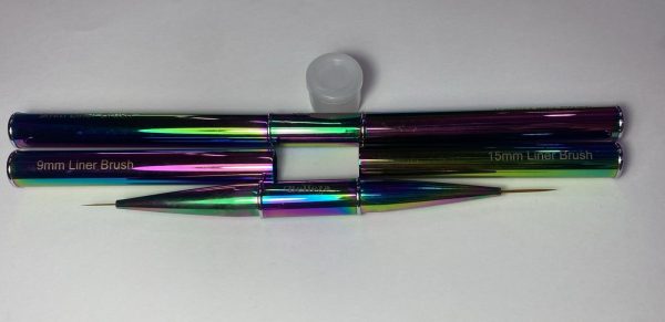 Pincel doble punta #9mm y 15mm multicolor Belleza Nails