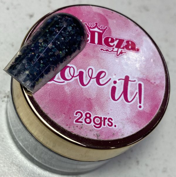 Acrílico glitter #10 love it Belleza Nails 28grs