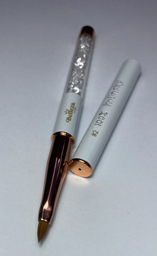 Pincel #2 kolinsky blanco con cristal Belleza Nails